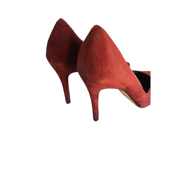 Charles David Wine Red Suede Stiletto Heel Pumps 9M Holiday Event Christmas Glam - Picture 6 of 6
